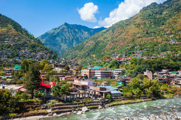 istock Beas river near Kullu town, India 1322194592