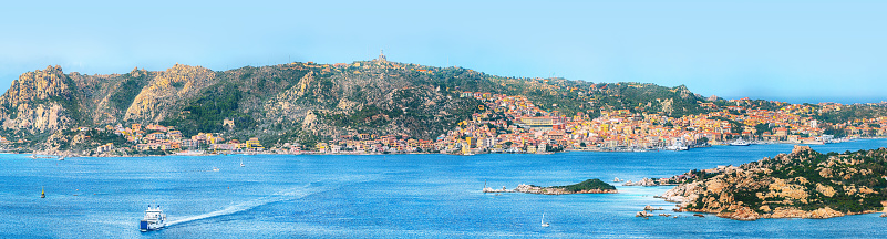 Fabulous view on  Santo Stefano and La Maddalena islands from Palau. Location: Palau, Province of Olbia-Tempio, Sardinia, Italy, Europe