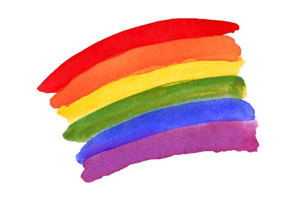 istock Watercolor Hand Painted Colorful Rainbow Set. Pride Flag Isolated 1322199425