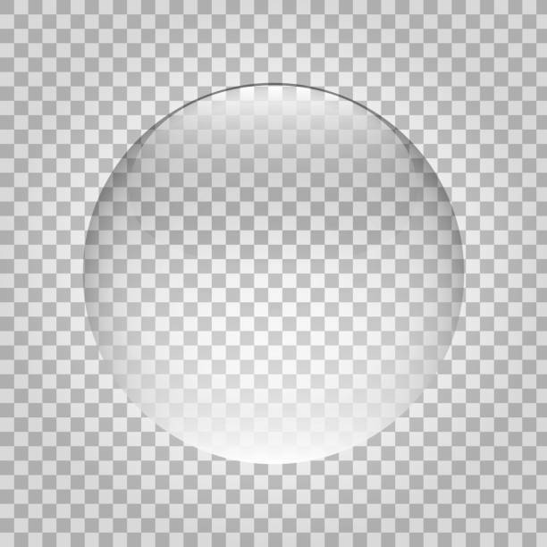 Sphere glass. Transparent ball with glasses. Crystal round object. Plastic glossy bubble. Clean 3d circle. Shiny globe with reflections. Vector illustration Sphere glass. Transparent ball with glasses. Crystal round object. Plastic glossy bubble. Clean 3d circle. Shiny globe with reflections. Vector illustration. crystal ball stock illustrations