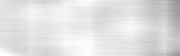 metalowe tło. długa stalowa tekstura. realistyczny srebrny materiał z połyskiem. tło ze stali nierdzewnej z efektem świetlnym. konstrukcja blachy. ilustracja wektorowa - brushed aluminum steel backgrounds stock illustrations