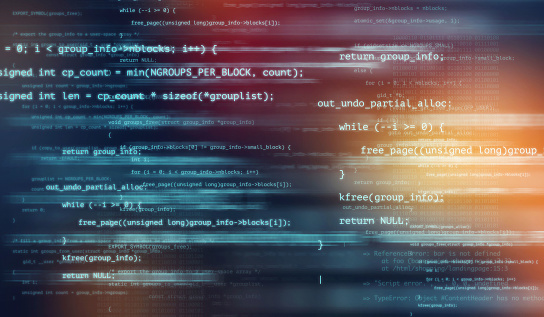 Digitally Enhanced Shot Of Multiple Lines Of Computer Code Stock Photo ...