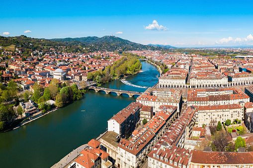 Turin aerial panoramic view, Italy