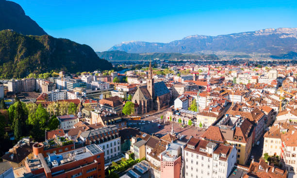 istock Bolzano aerial panoramic view, Italy 1322202547