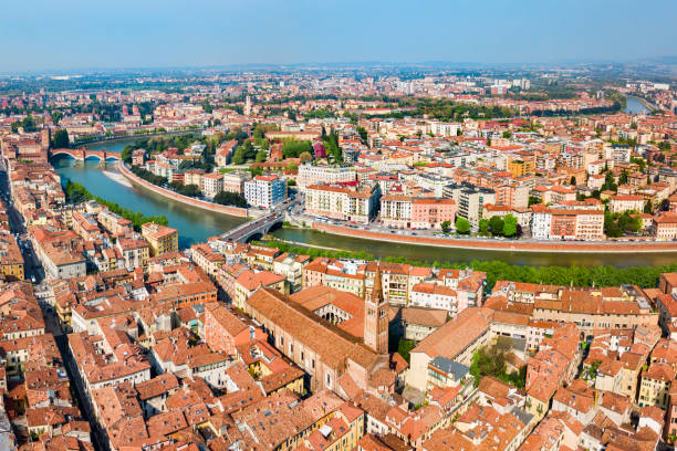 istock Verona aerial panoramic view, Italy 1322202569