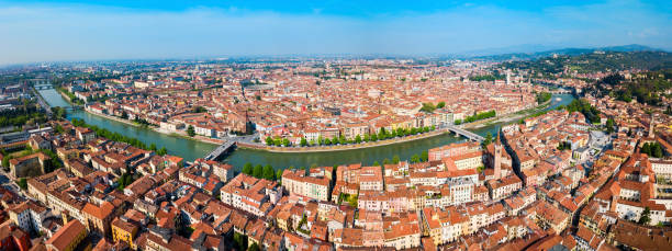 istock Verona aerial panoramic view, Italy 1322202576