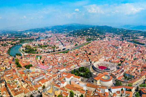 istock Verona Arena aerial panoramic view 1322202582