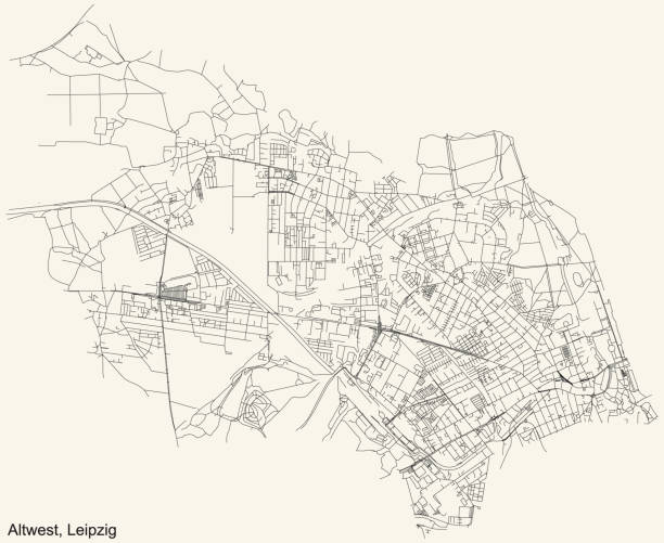 istock Street roads map of the Old West (Alt-West) district of Leipzig, Germany 1322203582