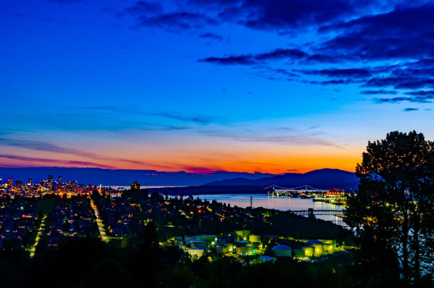 istock After Sunset, Orange and blue sky 1322204443