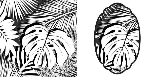 liście palmowe - pattern coconut palm tree frond textile stock illustrations