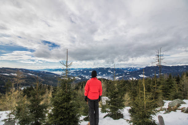 istock Man observing the mountain ridge 1322218999