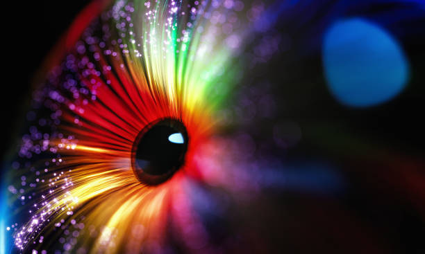 Abstract Digital Futuristic Eye 3d rendering sense of science and technology stock pictures, royalty-free photos & images