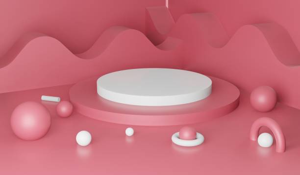 istock Premium minimal podium studio pink background for product display. Abstract Background Scene 3d Render for product advertise. 1322221669