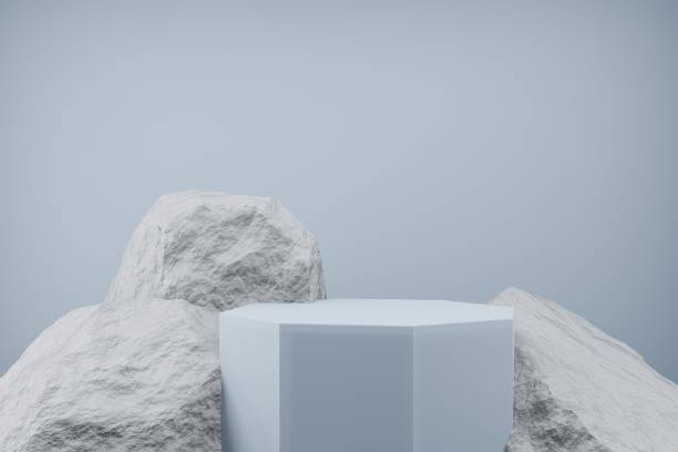 istock Abstract stone stand studio background for product display. Abstract Background Scene 3d Render for product advertise. 1322232226