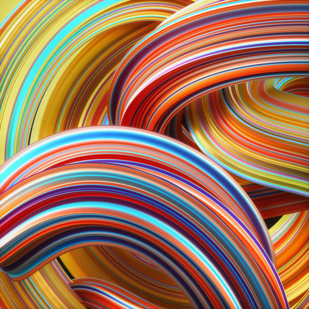 Color line abstract background 3d rendering avant garde stock pictures, royalty-free photos & images