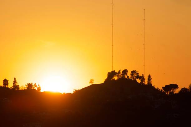 Eagle Rock, CA sunset Sunset over Eagle Rock hills eagle rock stock pictures, royalty-free photos & images