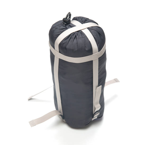istock folded sleeping bag on a white background. items for tourism and camping 1322237152