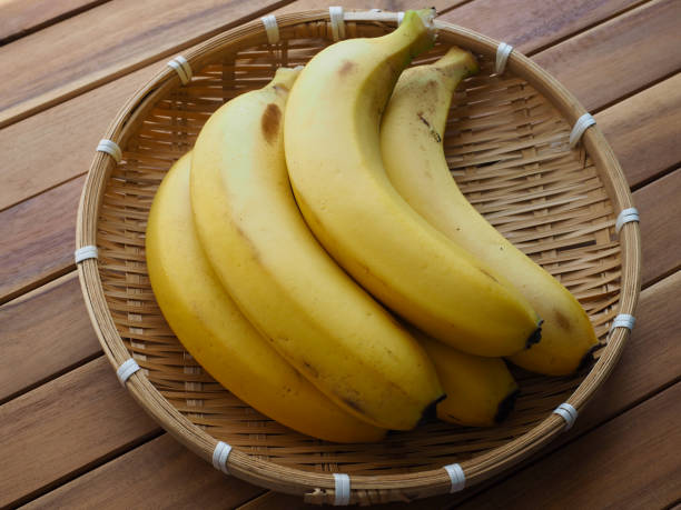 istock Yellow bananas in a basket, Tropical fruit 1322239038