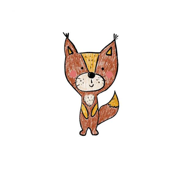 istock Picture of a funny squirrel on a white background. Hand-drawn in cartoon style. Digital illustration. 1322243807