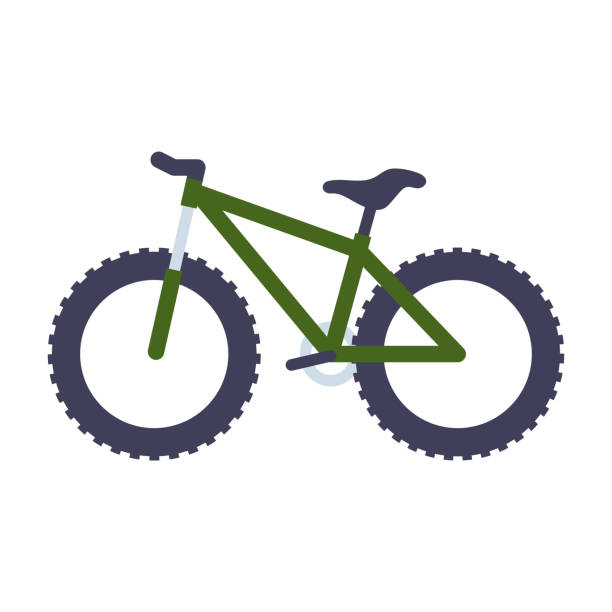 Simple Illustration Of A Green Mountain Bike Stock Illustration - Download  Image Now - Bicycle, Cycling, Icon - iStock