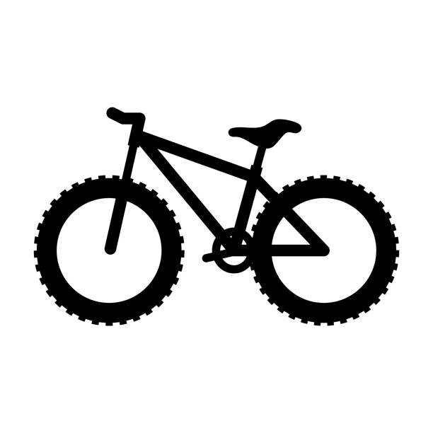 Mountain bike silhouette illustration. Vector illustration. mountain bike stock illustrations