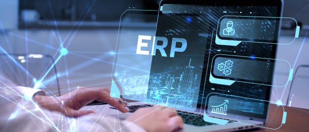 business, technology, internet and network concept. enterprise resource planning erp concept. - erp imagens e fotografias de stock