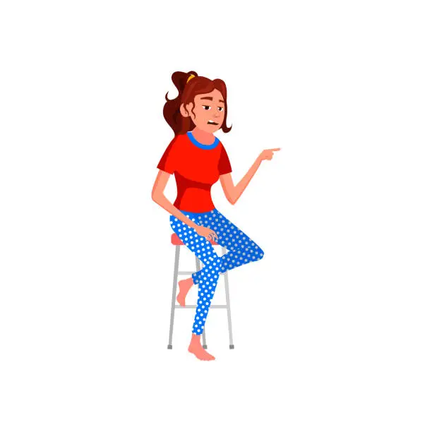 Vector illustration of sad woman pointing at ex-boyfriend in bar cartoon vector