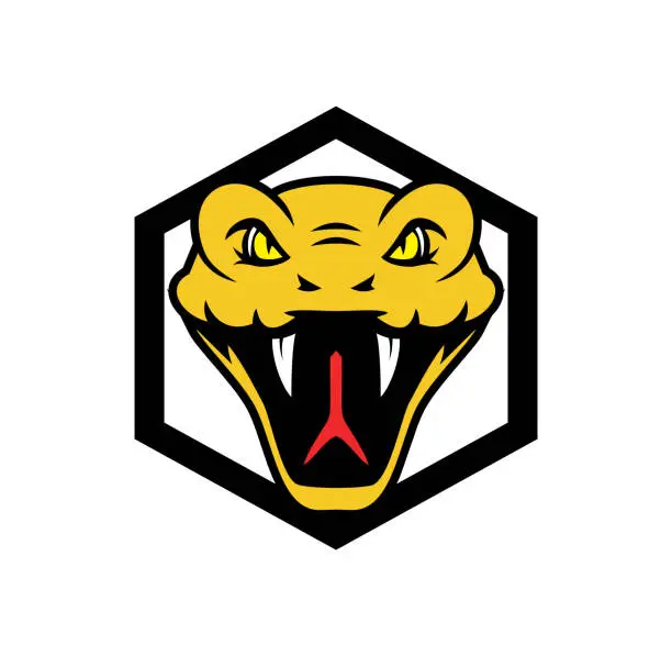 Vector illustration of Snake head logo design illustration