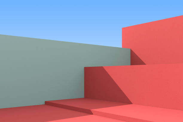 istock 3D illustration of abstract architecture background, Minimal architectural poster. 1322247522