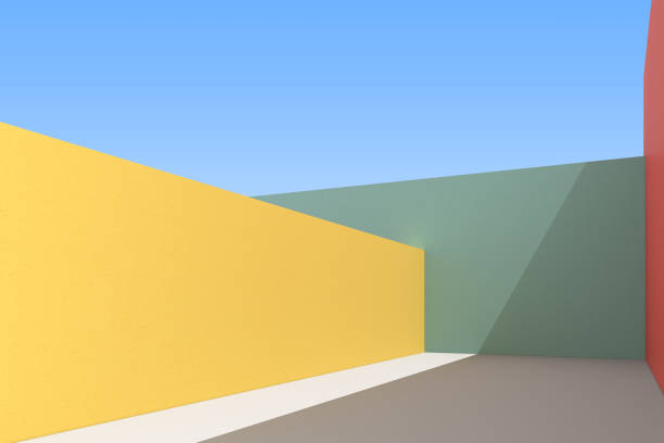 istock 3D illustration of abstract architecture background, Minimal architectural poster. 1322247523
