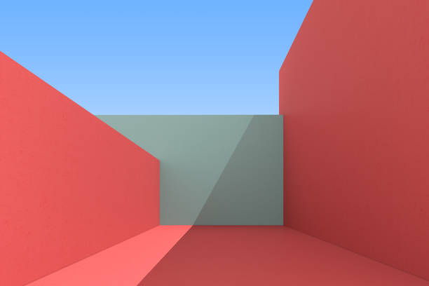 istock 3D illustration of abstract architecture background, Minimal architectural poster. 1322247528