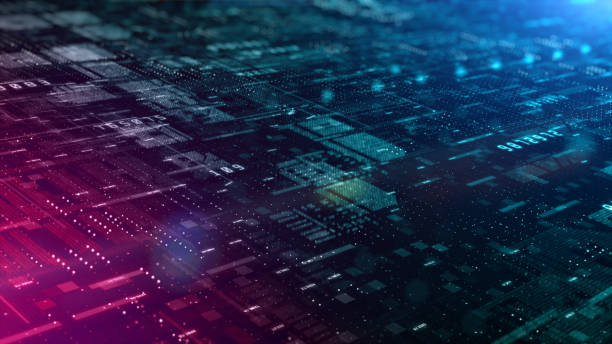 istock Digital cyberspace futuristic, Digital data matrix flowing and lighting, High speed internet connection data analysis process motion abstract background. 3d rendering 1322249953