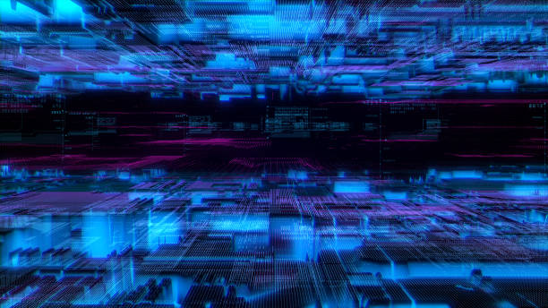 istock Digital cyberspace futuristic, Digital data matrix flowing and lighting, High speed internet connection data analysis process abstract background. 3d rendering 1322249954