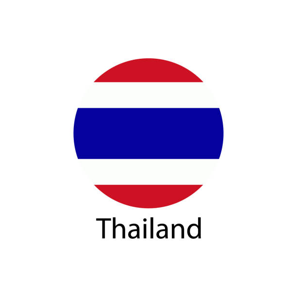 Thailand flag Thailand flag, official colors and proportion correctly. National Thailand flag. Flat vector illustration. thailand flag round stock illustrations