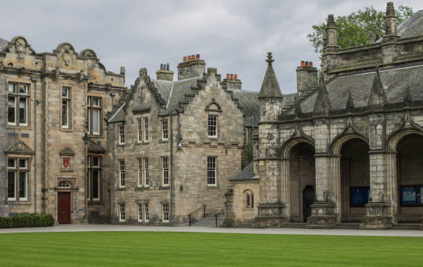 istock Inner courtyard from a group of educational stone building 1322257527
