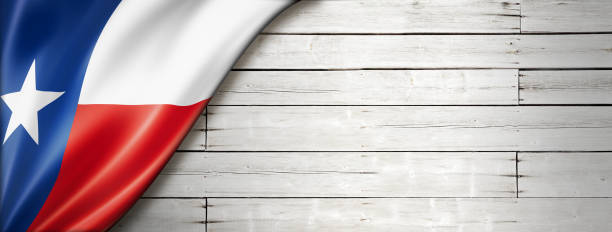 istock Texas flag on white wood wall banner, USA 1322259280