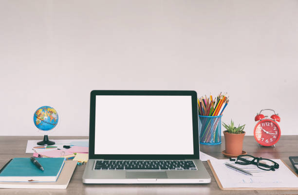 istock Office desk table with laptop,smartphone and coffee cup notepad and accessories. 1322262354