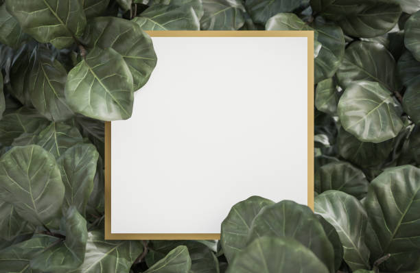 istock Mock up white paper on Tropical green leaf background.,3d model and illustration. 1322263711