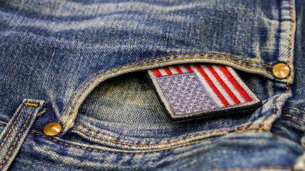istock American Flag On Denim 1322265490