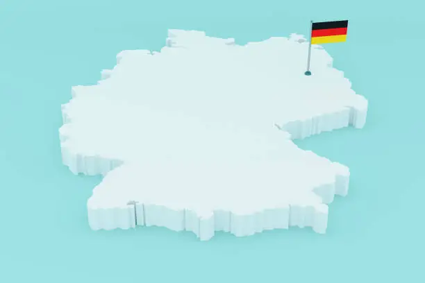 Photo of Map of Germany with a national flag in place of the capital