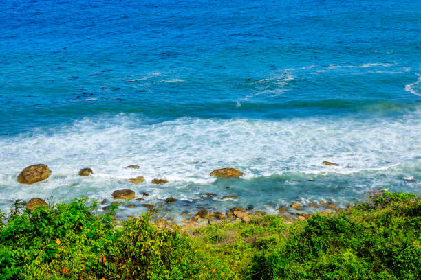 Beautiful blue sea natural scenery in Hainan,Sanya,China.