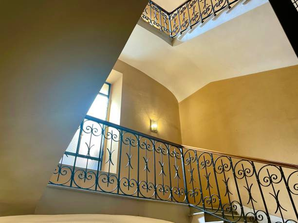 istock Staircase windows and lamp interior of home 1322274122