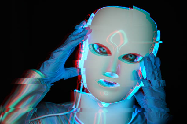 istock Portrait of futuristic robot. Image with glitch effect. 1322279064