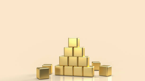 istock The  gold  pyramid  for abstract  background concept 3d rendering. 1322280313