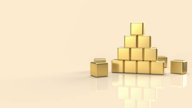 istock The  gold  pyramid  for abstract  background concept 3d rendering. 1322280342
