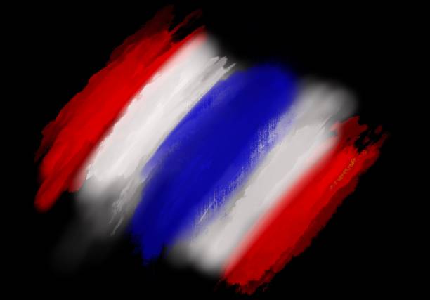 istock brush painted flag Thailand. Hand drawn style flag of Thailand 1322280863