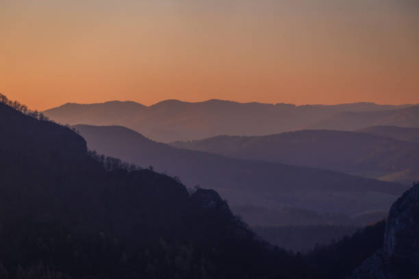 istock Mountains colored at sunset in autumn. 1322281116