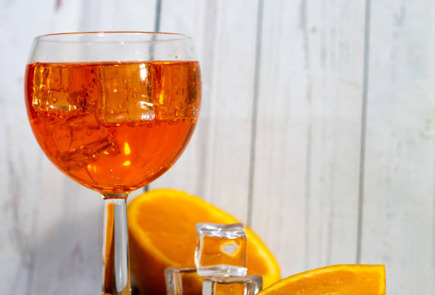 istock Horizontal italian spritz with ice cubes and oranges 1322284263