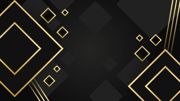 istock Luxury gold and black background, abstract decoration, golden pattern, line gradients, vector illustration. Dark grey, gold lines cover template, geometric shapes, modern minimal banner 1322287559