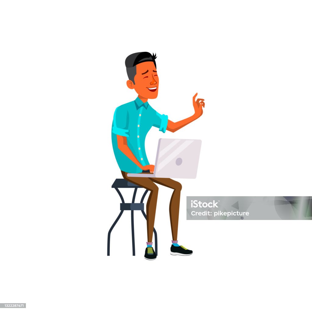 Chàng Trai Trẻ Với Cảm Xúc Tích Cực Cười Từ Hình Ảnh Hài Hước Trên ...